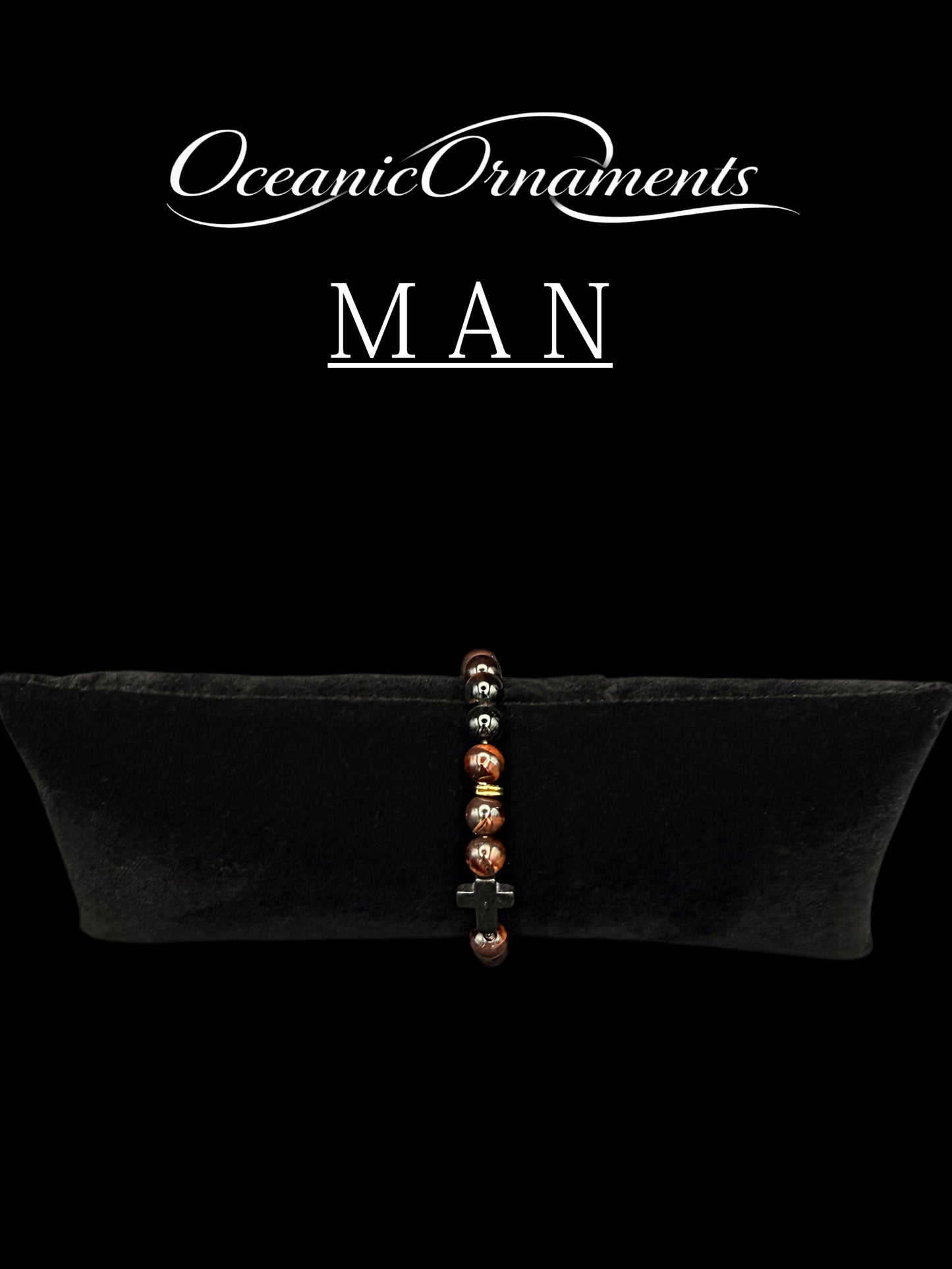 Herrenarmband „Red Tiger Cross“