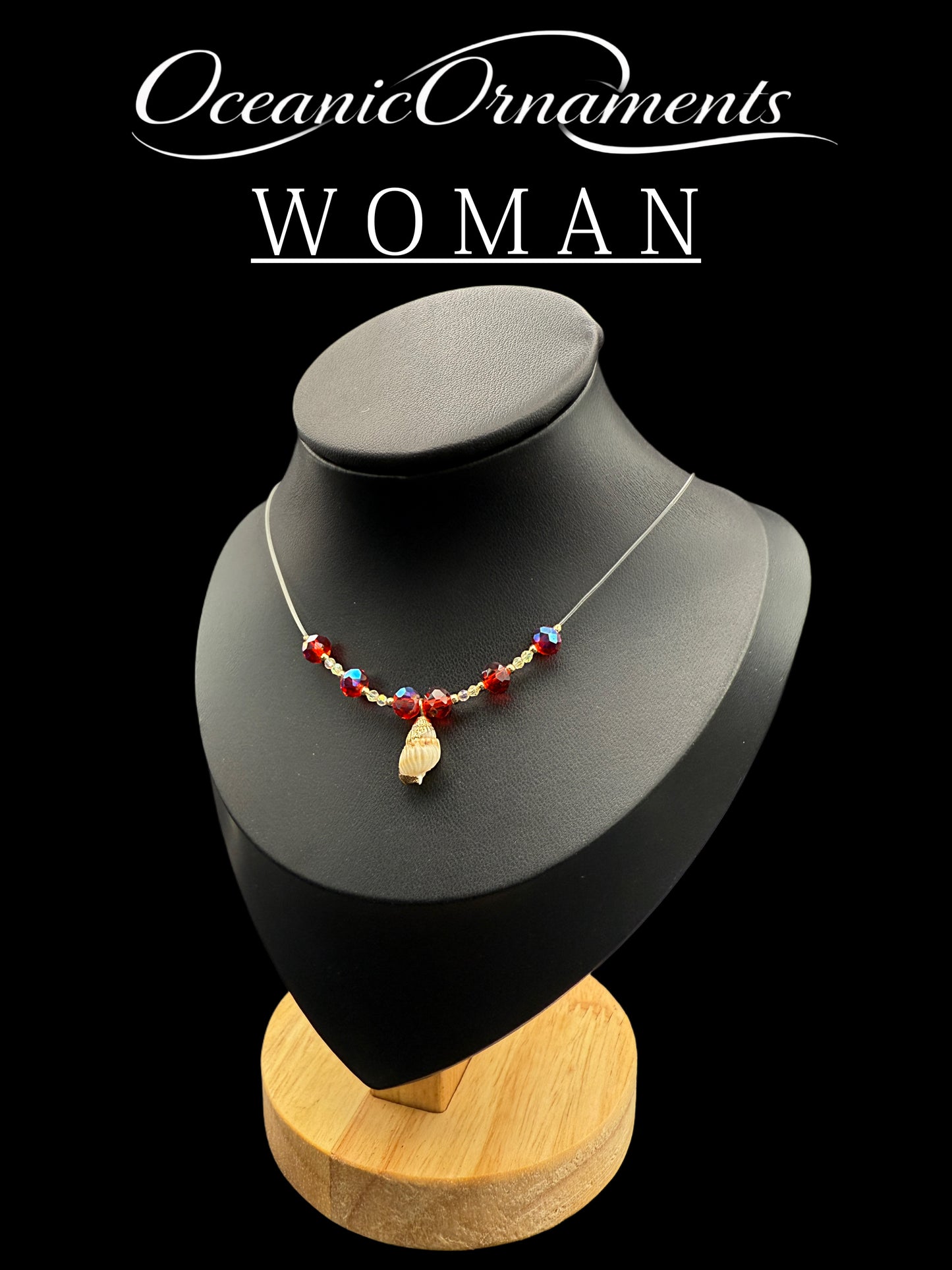 OceanicOrnaments Halskette „Crimson Shell“