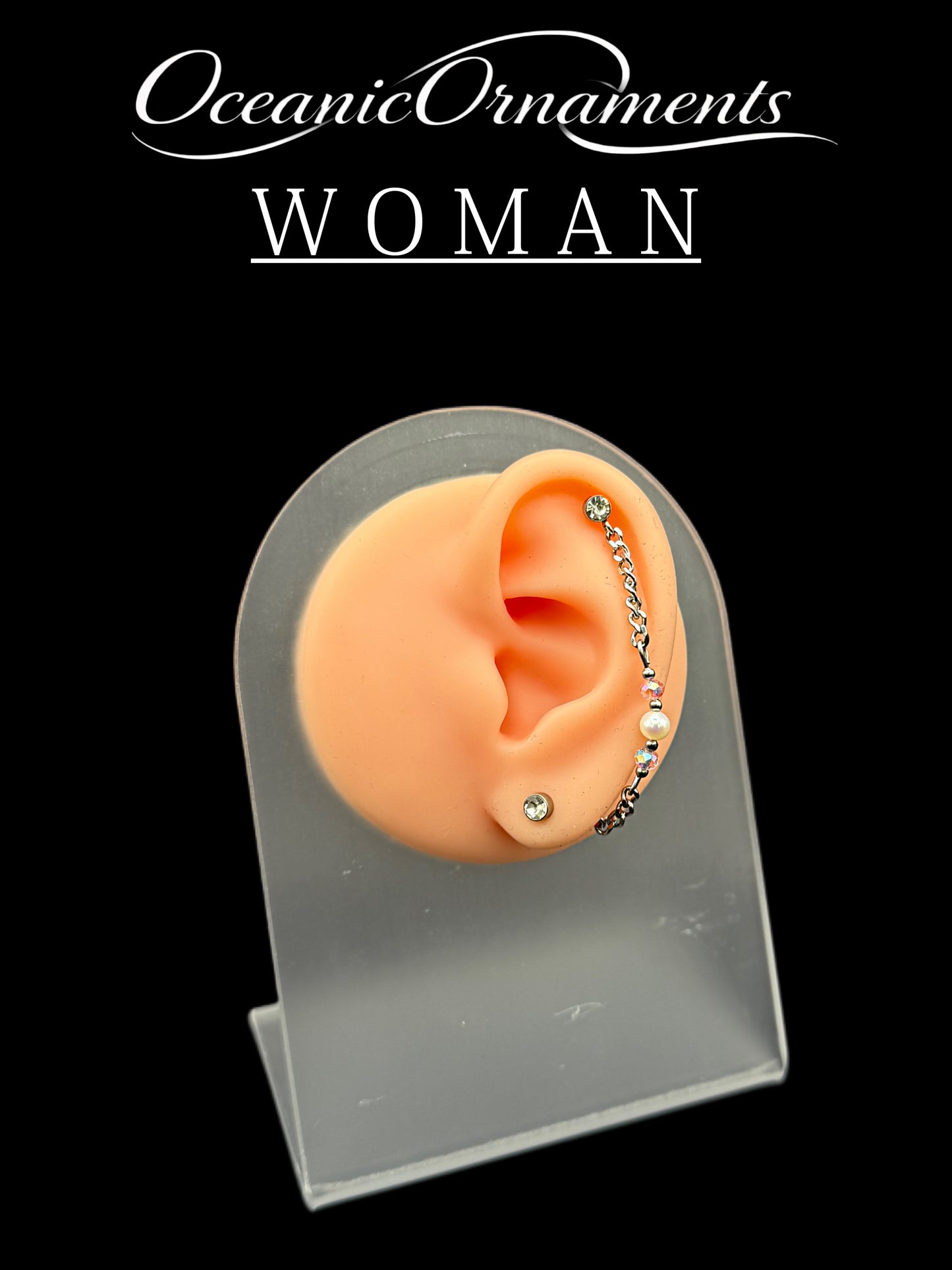 OceanicOrnaments Ohrkettchen „Pearl Drop“