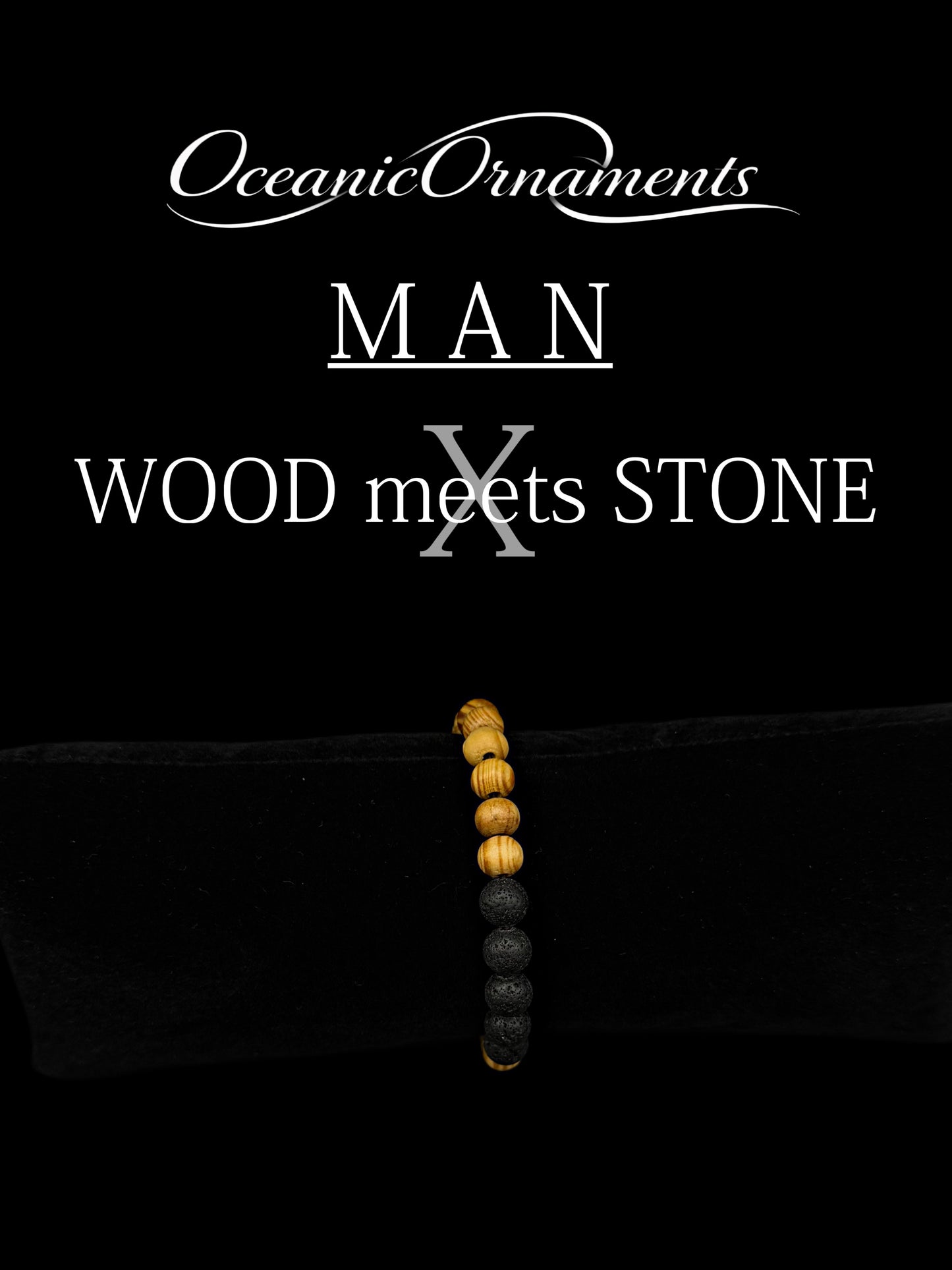 Herrenarmband „Wood meets Stone“