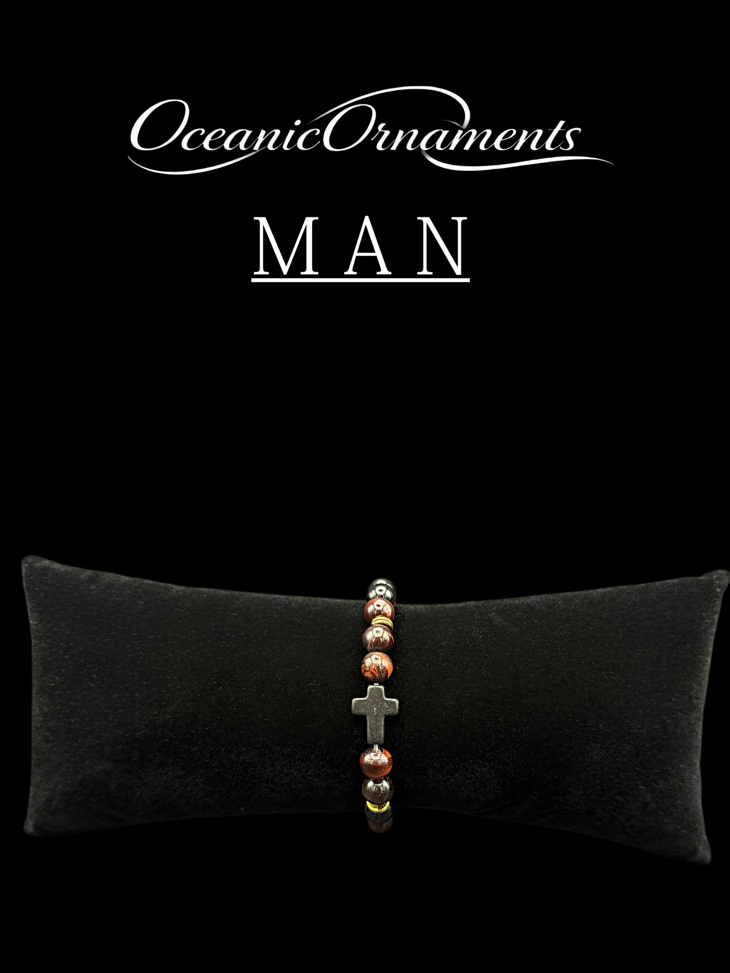 Herrenarmband „Red Tiger Cross“