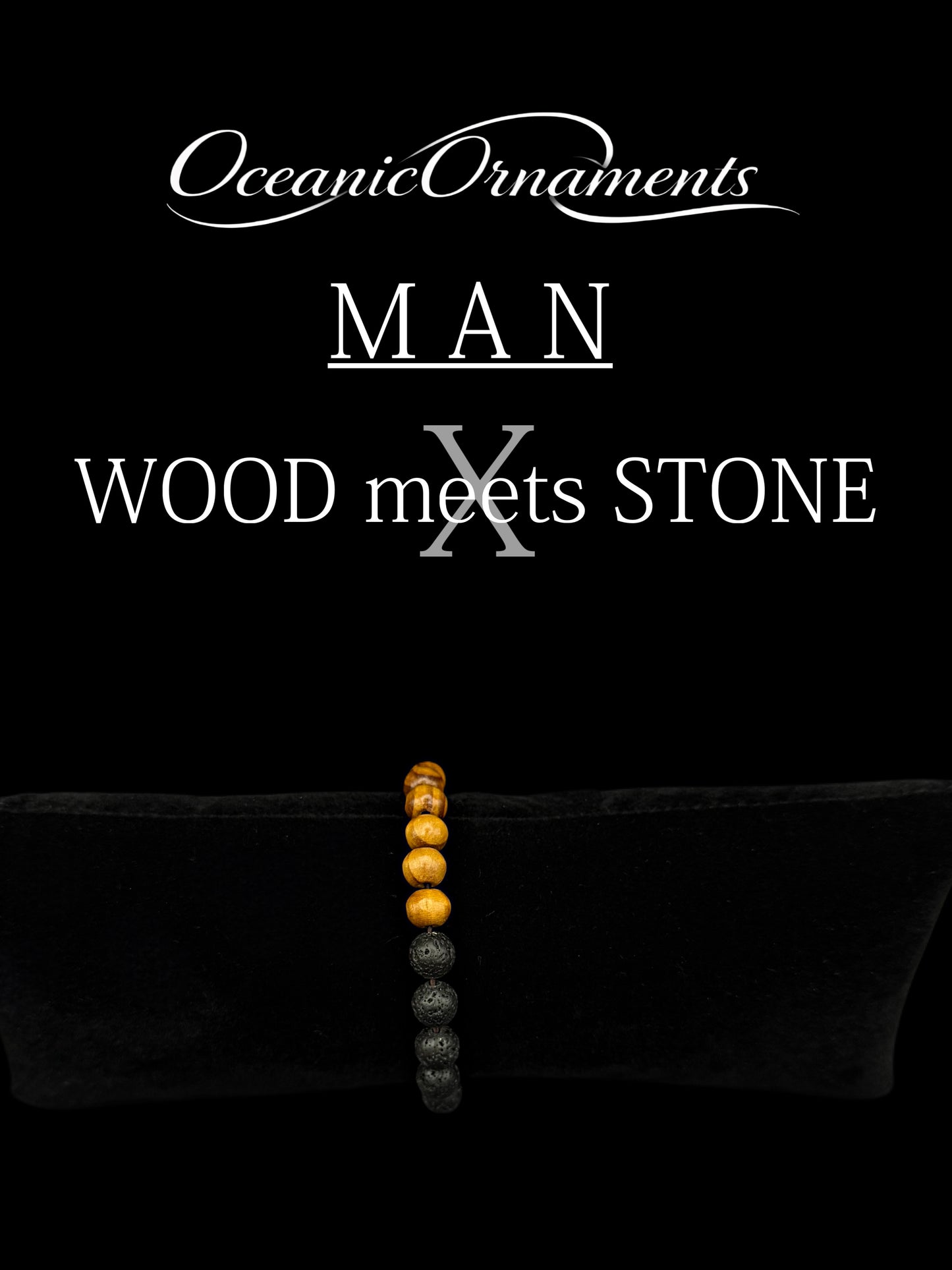 Herrenarmband „Wood meets Stone – Sol“