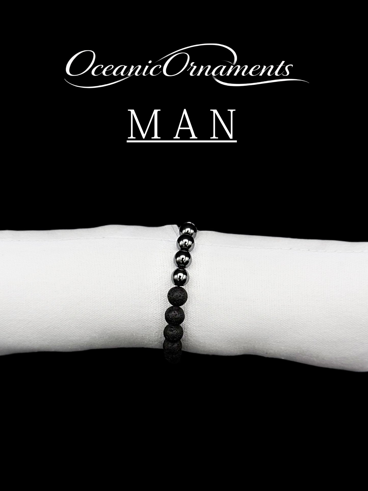 Herrenarmband „Steel meets Stone“