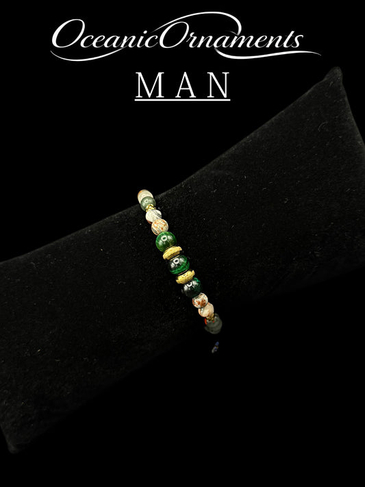 Waldkraft – Herren Heilsteinarmband aus Tigerauge & Jaspis