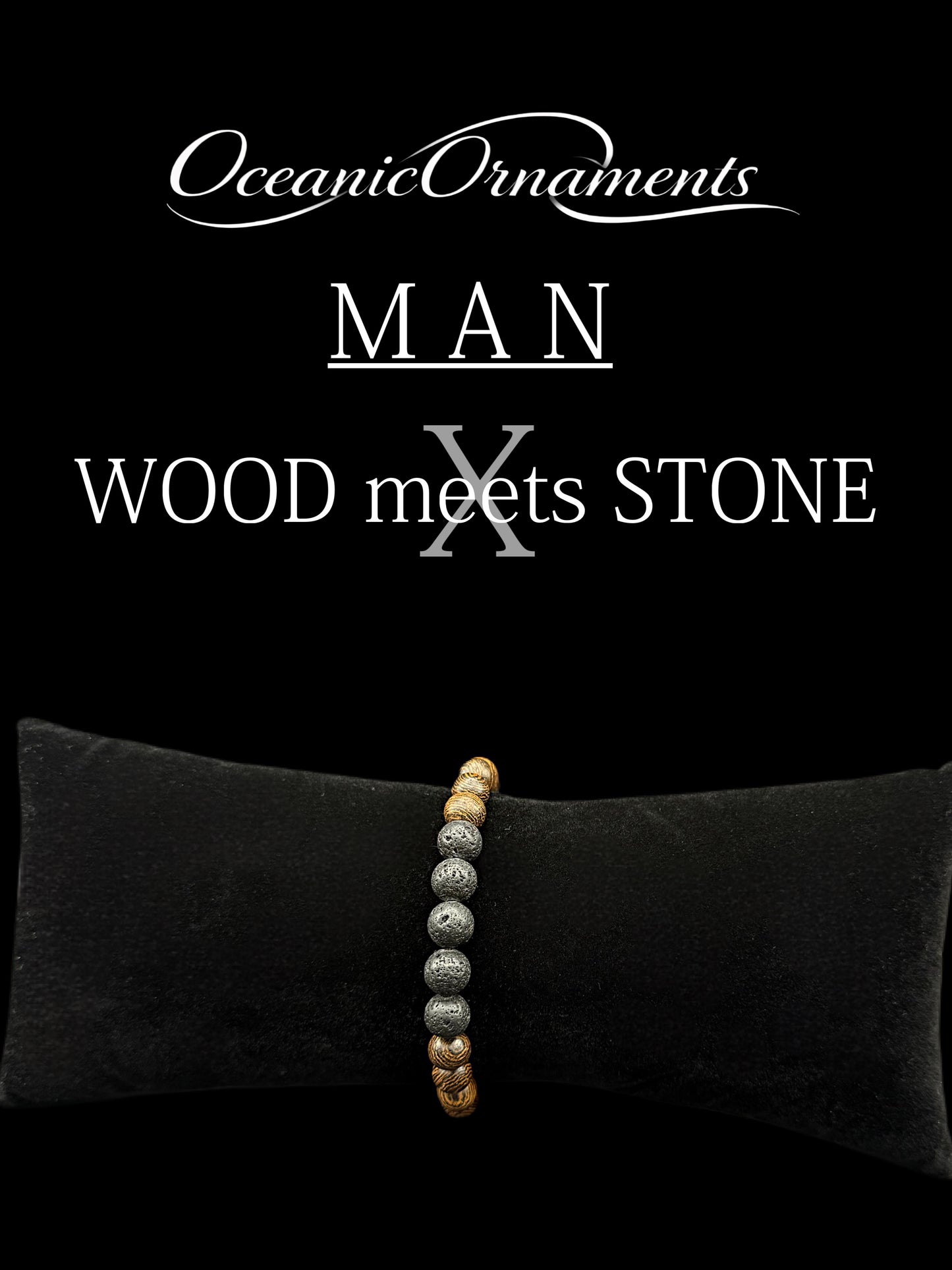 Herrenarmband „Wood meets Stone – Terra“
