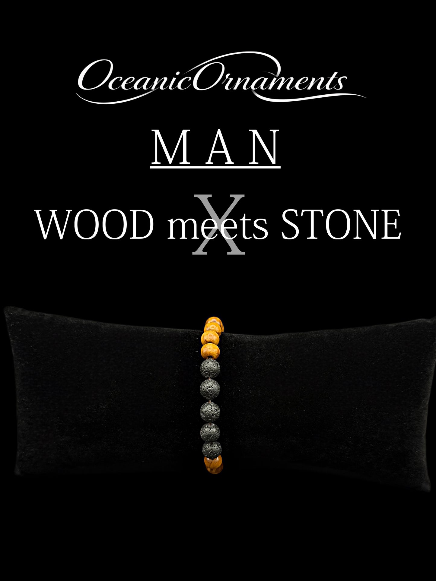 Herrenarmband „Wood meets Stone – Sol“