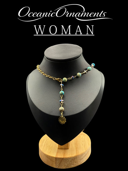 OceanicOrnaments Y-Halskette „Blue Horizon“