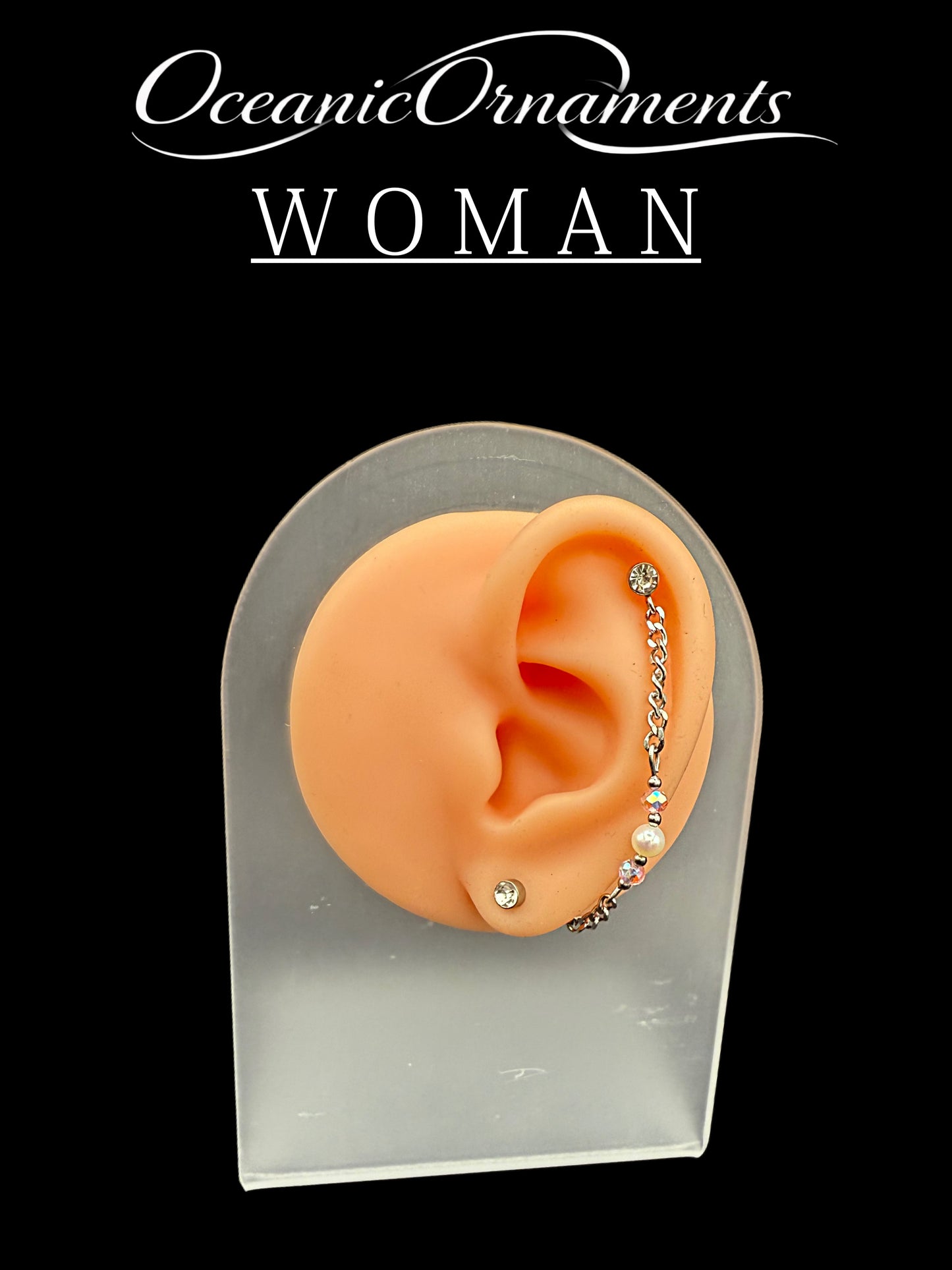 OceanicOrnaments Ohrkettchen „Pearl Drop“