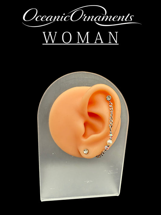 OceanicOrnaments Ohrkettchen „Pearl Drop“